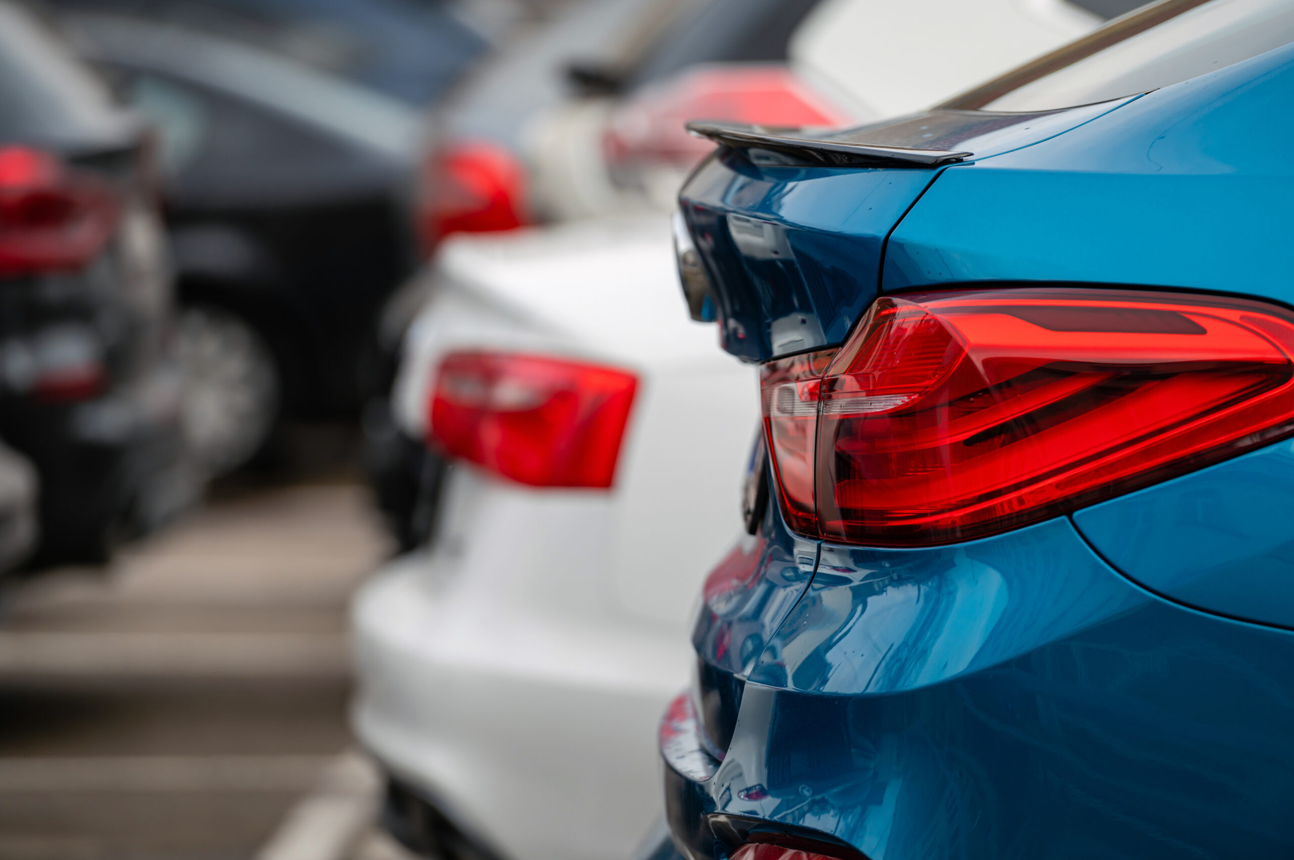 Tight City Parking Full of Cars. Lot of cars are parked in the parking lot.
