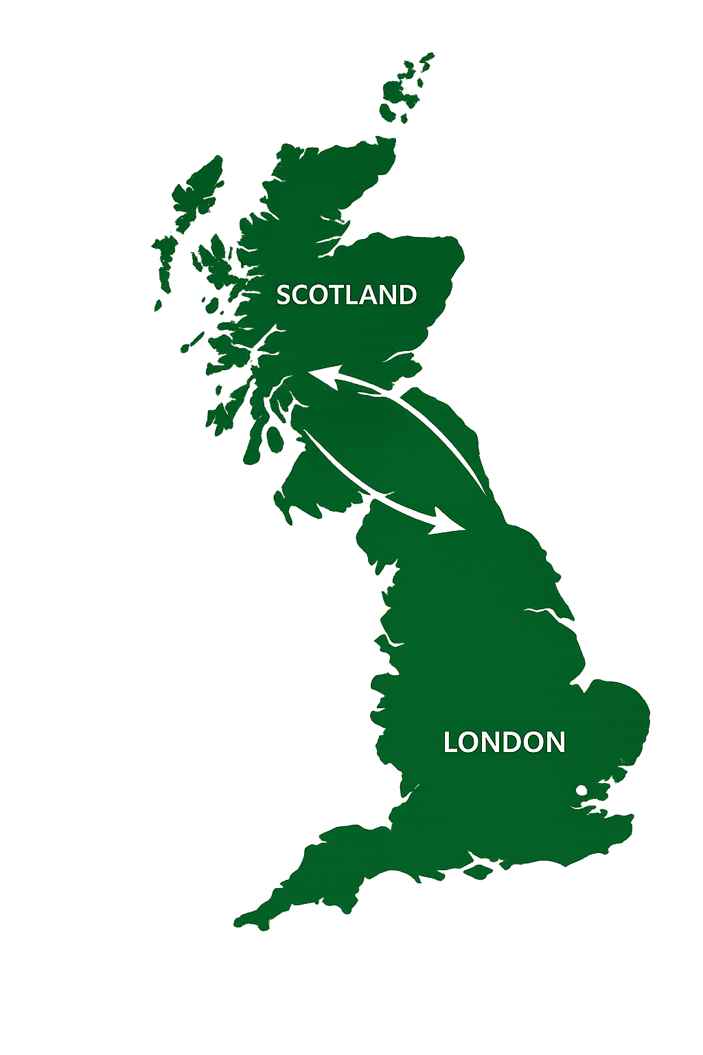car transport London to Scotland route map
