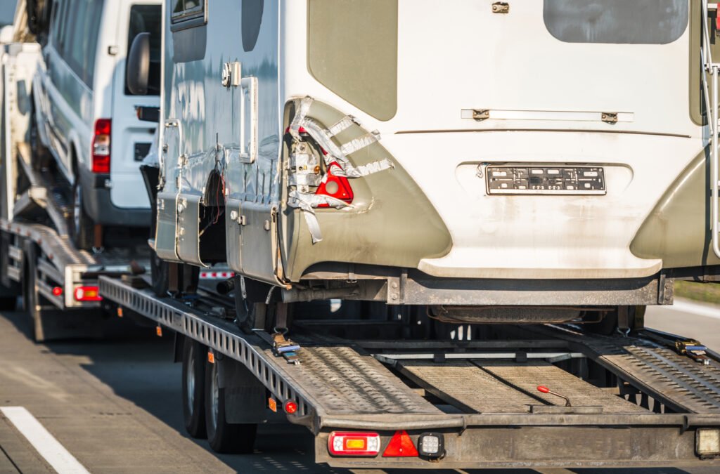 Van recovery Bathgate – broken-down commercial van loaded onto a flatbed recovery truck
